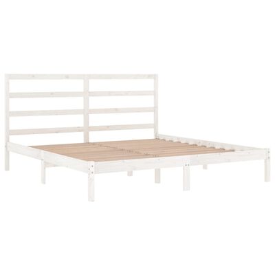 vidaXL Bed Frame without Mattress White 180x200 cm Super King Solid Wood