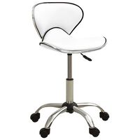 vidaXL Salon Spa Stool White Faux Leather