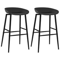 vidaXL Bar Chairs 2 pcs Black