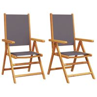 vidaXL Garden Chairs 2 pcs Anthracite Solid Wood Acacia and Fabric