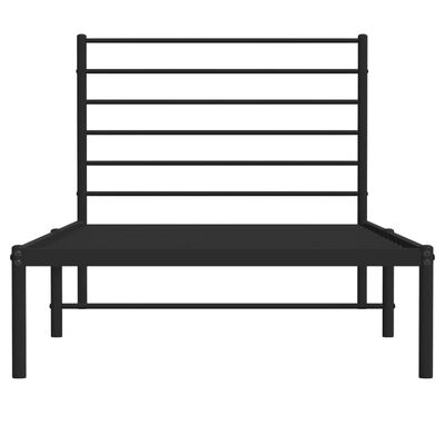 vidaXL Metal Bed Frame without Mattress with Headboard Black 80x200 cm