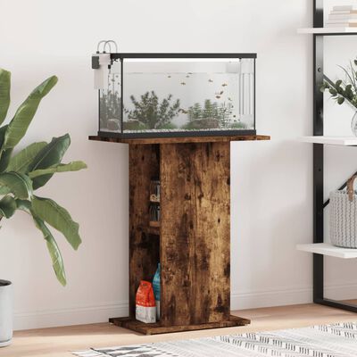 vidaXL Aquarium Stand Smoked Oak 60.5x36x72.5 cm Engineered Wood