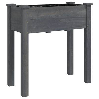 vidaXL Planter with Liner Grey 71x37x76 cm Solid Wood Fir