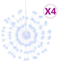 vidaXL Christmas Starburst Lights 140 LEDs 4 pcs Cold White 17 cm