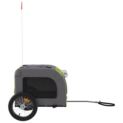 vidaXL Pet Bike Trailer Green and Grey Oxford Fabric&Iron