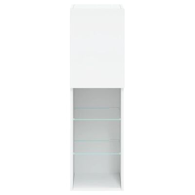 vidaXL TV Cabinets with LED Lights 2 pcs White 30.5x30x102 cm