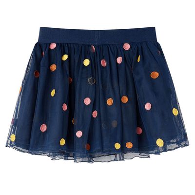 Kids' Tulle Skirt with Polka Dot Navy Blue 140
