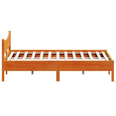 vidaXL Bed Frame without Mattress Wax Brown 150x200 cm King Size Solid Wood Pine