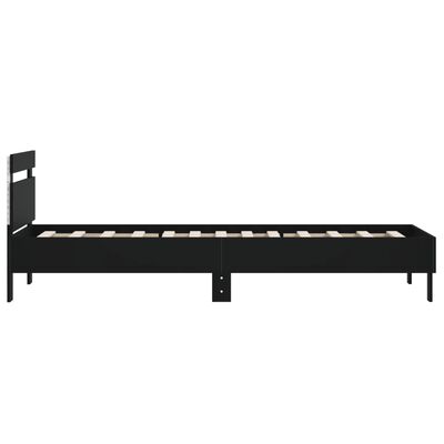 vidaXL Bed Frame without Mattress with LED Lights Black 100x200 cm