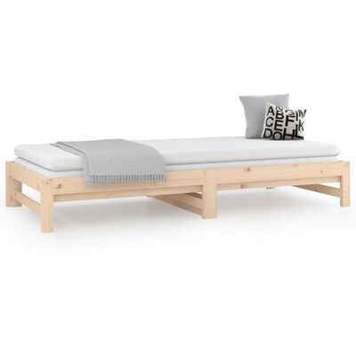 vidaXL Pull-out Day Bed without Mattress 2x(90x200) cm Solid Wood Pine