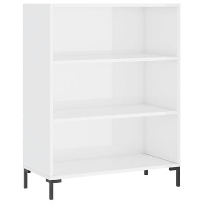 vidaXL Bookcase High Gloss White 69.5x32.5x90 cm Engineered Wood