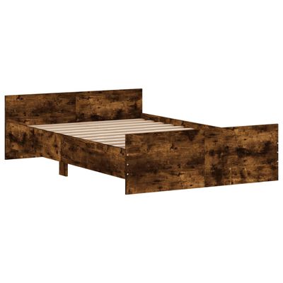 vidaXL Bed Frame without Mattress Smoked Oak 120x200 cm