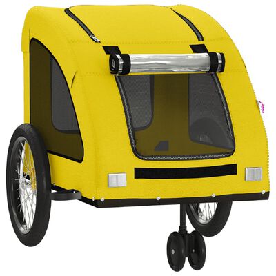 vidaXL Pet Bike Trailer Yellow Oxford Fabric and Iron