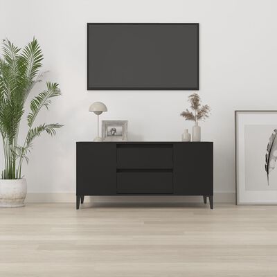 vidaXL TV Cabinet Black 102x44.5x50 cm Engineered Wood