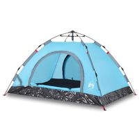 vidaXL Camping Tent 2-Person Blue Quick Release