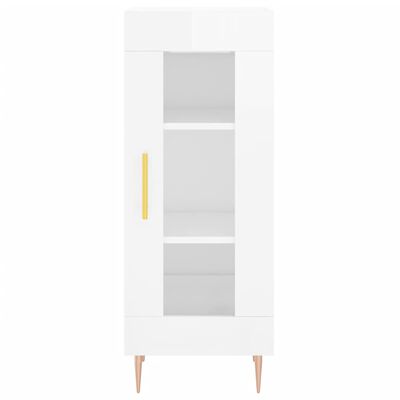 vidaXL Highboard High Gloss White 34.5x34x180 cm Engineered Wood