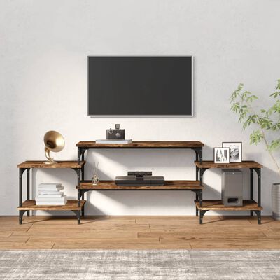 vidaXL TV Cabinet Smoked Oak 157x35x52 cm Engineered Wood