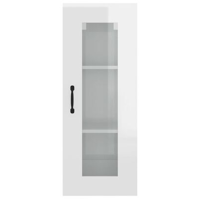 vidaXL Hanging Wall Cabinet High Gloss White 34.5x34x90 cm