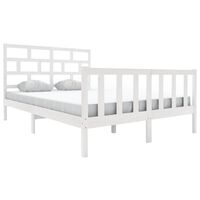 vidaXL Bed Frame without Mattress White Solid Wood 160x200 cm (810093+814205)