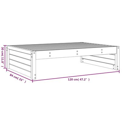 vidaXL Garden Footstool Grey 120x80 cm Solid Wood Pine