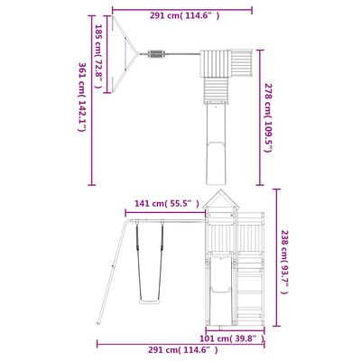 vidaXL Outdoor Playset Solid Wood Pine