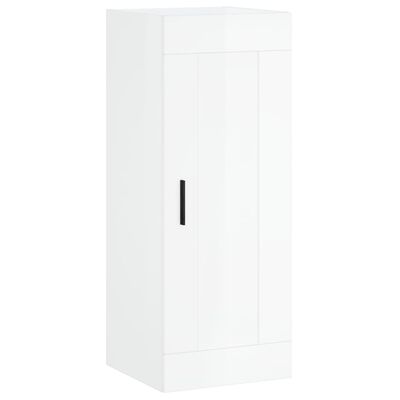 vidaXL Highboard High Gloss White 34.5x34x180 cm Engineered Wood