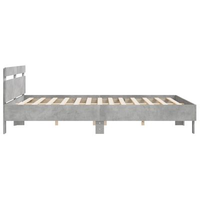 vidaXL Bed Frame without Mattress Concrete Grey 160x200 cm