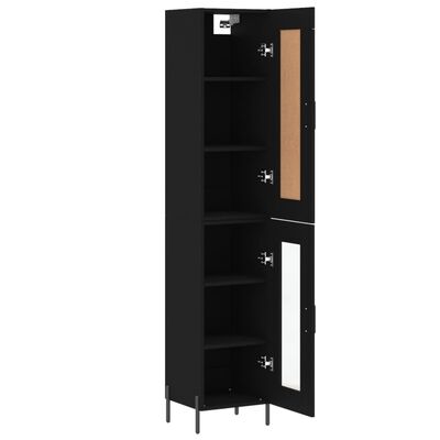 vidaXL Highboard Black 34.5x34x180 cm Engineered Wood