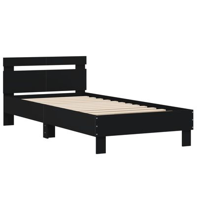 vidaXL Bed Frame without Mattress with LED Lights Black 100x200 cm