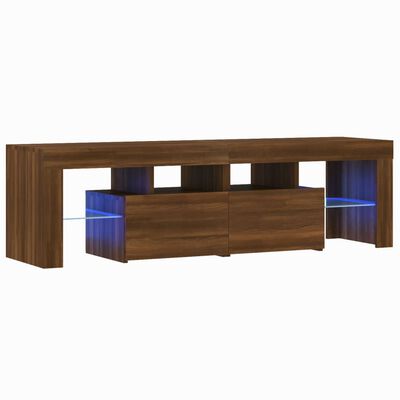 vidaXL TV Cabinet with LED Lights Brown Oak 140x36.5x40 cm