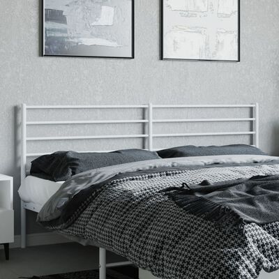 vidaXL Metal Headboard White 193 cm