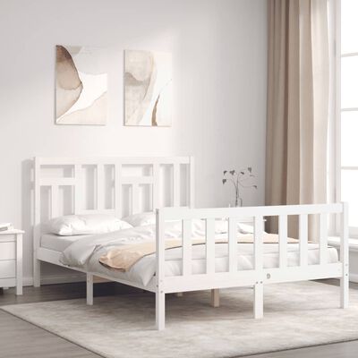 vidaXL Bed Frame without Mattress White 120x200 cm Solid Wood Pine