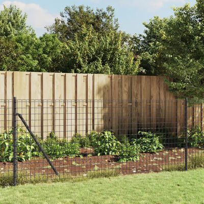 vidaXL Wire Mesh Fence Anthracite 1.1x10 m Galvanised Steel