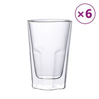 vidaXL Double Wall Glass Cups 6 pcs 350 ml