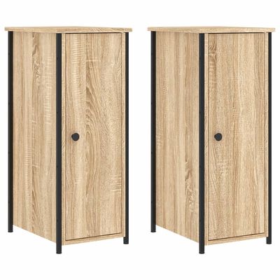 vidaXL Bedside Cabinets 2 pcs Sonoma Oak 32x42x80 cm Engineered Wood