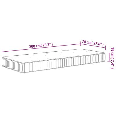 vidaXL Pocket Spring Mattress Medium 70x200 cm