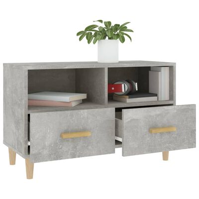 vidaXL TV Cabinet Concrete Grey 80x36x50 cm Engineered Wood