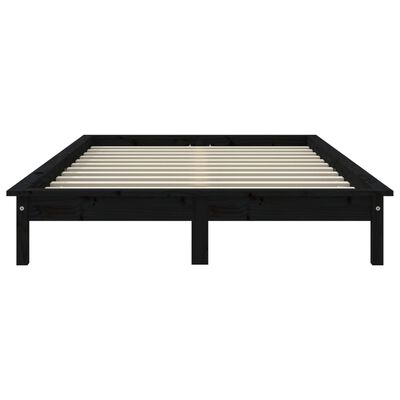 vidaXL Bed Frame without Mattress Black 140x200 cm Solid Wood