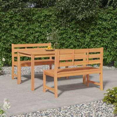 vidaXL 3 Piece Garden Dining Set Solid Wood Teak