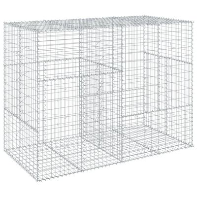 vidaXL Gabion Basket with Cover 200x100x150 cm Galvanised Iron