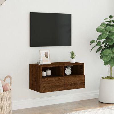 vidaXL TV Wall Cabinet Brown Oak 60x30x30 cm Engineered Wood