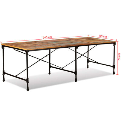 vidaXL Dining Table Solid Reclaimed Wood 240 cm