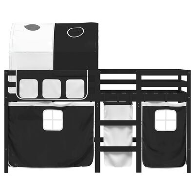 vidaXL Kids' Loft Bed with Tunnel without Mattress White&Black 80x200 cm