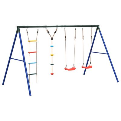 vidaXL Outdoor Swing Set with Swings. Ladder. Disc Swing