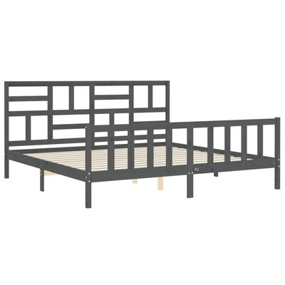 vidaXL Bed Frame without Mattress Grey 200x200 cm Solid Wood Pine