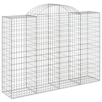 vidaXL Arched Gabion Baskets 18 pcs 200x50x140/160 cm Galvanised Iron