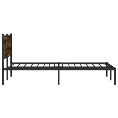 vidaXL Metal Bed Frame without Mattress Brown Oak 140x200 cm