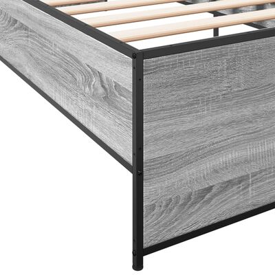 vidaXL Bed Frame without Mattress Grey Sonoma 90x200 cm