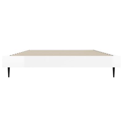 vidaXL Bed Frame without Mattress High Gloss White 90x190 cm Single