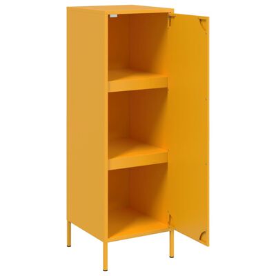 vidaXL Highboard Mustard Yellow 36x39x113 cm Steel